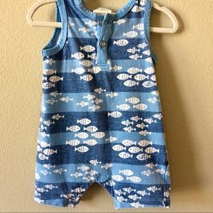 Boys sleeveless blue romper